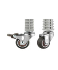 Four Pack One And A Half Inch Furniture Casters Set Stainless Steel Silent Brake Wheels For Universal Square Tube Stands 19 22 25 MM Stem
