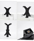 Tablet Screen Fixation Clip Car Phone Holder Quick Install Flat Chuck Mount made of durable black plastic for secure use