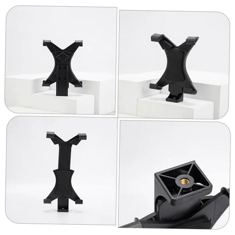 Tablet Screen Fixation Clip Car Phone Holder Quick Install Flat Chuck Mount made of durable black plastic for secure use
