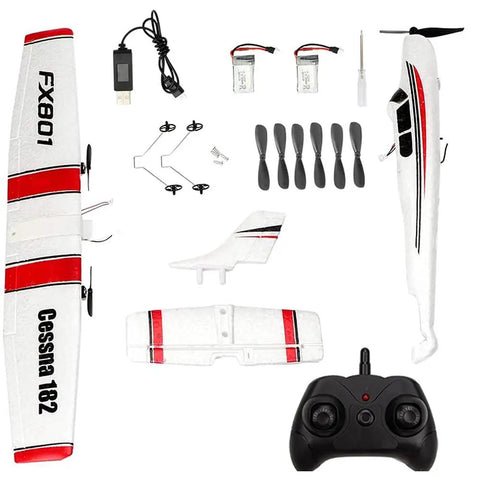 Dope RC Plane Remote Control Airplane 2.4Ghz 2 Channel DIY EPP Foam Glider With Extra Battery Cessna 182 Style kit components