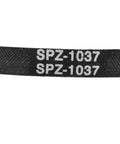 Close-up of SPZ1037 Drive V Belt 1037MM, industrial rubber transmission belt with clear markings.