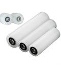 Tough As Nails Nylon Guide Pulley Roller Wheel Delivering Silky Smooth Glide For Easy Moving Of Heavy Gear Along Sliding Doors And Quick Belt Conveyor Track Installation, featuring white nylon wheels of varying lengths.