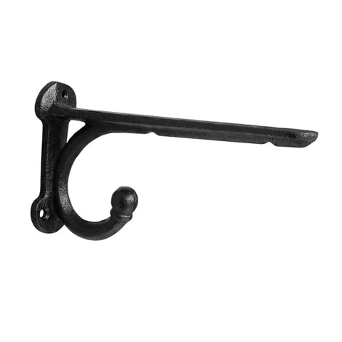 Sturdy Vintage Style Shelf Bracket with Hook solid wall mount hardware easy no fuss screw in installation fits most shelves classic rustic decor.
