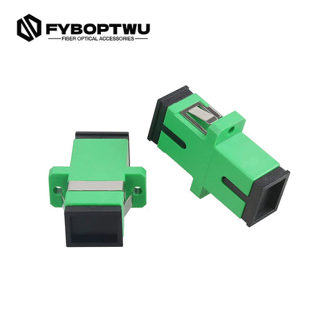 100 Pack SC To SC Fiber Optic Adapters Singlemode APC Simplex, SC Female To SC Female, Ceramic Ferrule, Ultra Low Insertion Loss