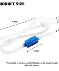 Heavy Duty Manual Gas Siphon Pump With Flexible Hose For Quick Truck And Suv Fuel Transfer and size details including tube lengths.