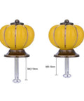 Smooth Yellow Ceramic Cabinet Knobs And Dresser Drawer Handles With Gold Alloy Trim Six Piece Set For Rad Kitchen Cabinet Makeovers And Dope Furniture Upgrades, showing detailed round knobs with gold trim, measuring 40mm.