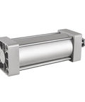 Side view of Tie Rod Pneumatic Air Cylinder 80mm Bore 150mm Stroke Double Acting With PT 3/8 Port Adjustable Cushion Self Lubricating Actuator