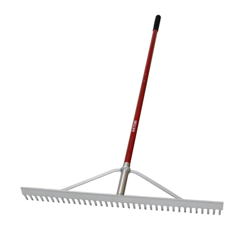 All Aluminum Landscape Rake With 66 Inch Handle And 36 Inch Wide Head for Lawn Care, Loosening Soil, Weeding, Leveling Gravel