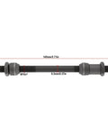 10mm Hollow Rear Axle For MTB And Road Bikes 145mm Length Steel Replacement Upgrade For Multi Speed Hubs shown in size illustration