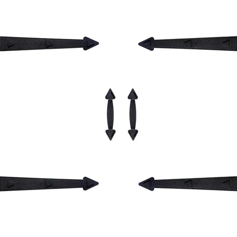 Magnetic Garage Door Decorative Faux Hinges And Handles Hardware Kit Black Includes 4 Hinges And 2 Magnetic Handles Easy No Drill Installation Durable ABS With Rust Iron Finish Ideal For Steel Doors.