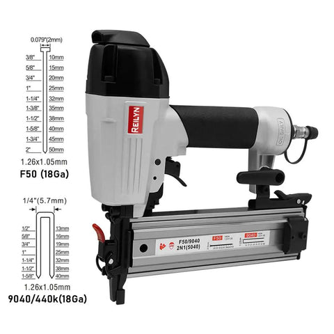 Kickass Pneumatic Brad Nailer And Two In One Staple Gun With No Sweat 18 Gauge Quick Release Magazine For Effortless Diy Carpentry Upholstery And Knockout Woodworking Crafts