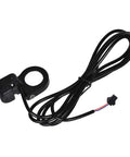 23mm Mini Ebike Horn Switch with 5 ft cable, black handlebar mount, for electric bikes, scooters, emergency alert, safe rides