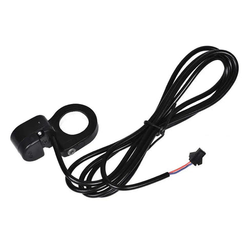 23mm Mini Ebike Horn Switch with 5 ft cable, black handlebar mount, for electric bikes, scooters, emergency alert, safe rides