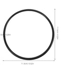Heavy Duty Black Rubber Sealer Belt 2 Pack dimensions showing 11.5cm diameter and 0.5cm width for industrial sealing.