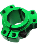 Lightweight Billet Rear Wheel Hub For Drift Trike And Go Kart 1-1/4 Inch Green racing hub showing shaved aluminum design.