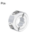 Two Pack Double Split Clamp On Shaft Collar For 3/8 Inch Shaft, 7/8 Inch Outer Diameter, 11/32 Inch Thick Aluminum Alloy With Set Screw