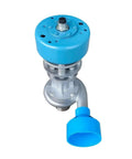 Compact 500W Micro Hydroelectric Generator With Copper Core Coil for off-grid adventures, shown in blue and silver design.