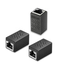 3 Pack Ethernet Coupler Set With Premium Gold Plated RJ45 Connectors, Female To Female Extenders For Cat7 Cat6 Cat5 And Cat5e Cables, Plug And Play No Tools Needed, Extends Network Up To 328 Feet With Stable High Speed Link, black RJ45 couplers
