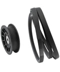 Must Have Idler Pulley And Drive Belt Combo Kit For Stens Z254F And CZ3815 Mowers showing rubber idler and belts.