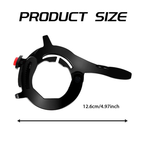 Ride Easy Universal Motorcycle Cruise Control Throttle Lock With Quick Release Button black throttle limiter with measurement details