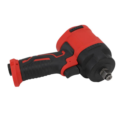 Knockdown 1 2 In Air Impact Wrench 1200 Nm Pro Grade Pneumatic Driver with red and black handle for tire pros and garages.