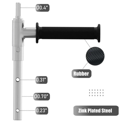 Ice Auger Drill Adapter With Handle For Cordless Drill Conversion 18mm Output Shaft Steel Build Quick Hookup