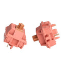 Close-up of Rosewood Mechanical Keyboard Switches 5 Pin 40gf Linear Pre Lubed Thocky Sound 4mm Travel For Gaming Keyboards Pack Of 45