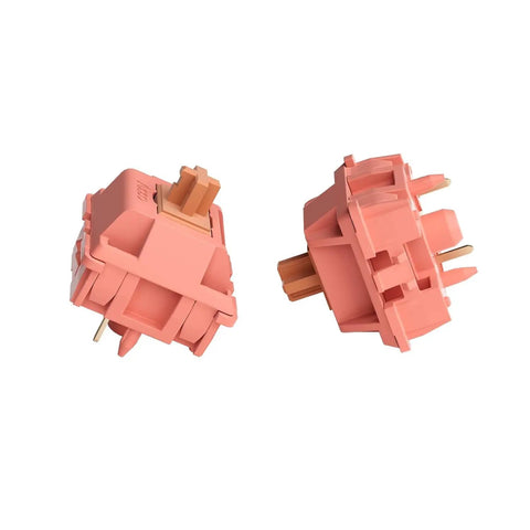 Close-up of Rosewood Mechanical Keyboard Switches 5 Pin 40gf Linear Pre Lubed Thocky Sound 4mm Travel For Gaming Keyboards Pack Of 45