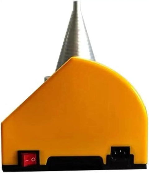 Heavy Lifter Induction Bearing Heater Cone Style Quick Heat Coil 2KW with a yellow base and silver cone tip for heating gears and bushings.