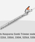 HA322 Hedge Trimmer Blade Attachment, 21 Inch Dual Sided Blade For Gas Trimmers And 330iK Combi Switch Battery Platform