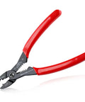 Heavy Duty 4 In 1 Electrician Pliers With Built In Wire Stripper Crimper And Cutter 7 Inch Compact Reach with red rubber grips.