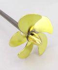 Five Blade Copper RC Boat Propeller 33mm M4 Impeller For Scale Marine Submarine Fishing Tug Boats Left Hand Rotation Durable Soldered Construction Pro Grade Long Lasting Performance For RC Boats And Model Ships - side view