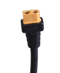 Close-up of Plug And Go Power Extension Cable Car Charging Male To Female Connector with XT60 plug for outdoor use.