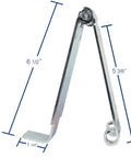 Low Headroom Garage Door Top Brackets For Standard Twelve Or Fifteen Inch Radius Tracks Easy Install Built Tough For Commercial And Residential Doors Replaces Low Headroom Double Track Silver Gray Finish One Pair, shown with measurements