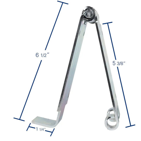 Low Headroom Garage Door Top Brackets For Standard Twelve Or Fifteen Inch Radius Tracks Easy Install Built Tough For Commercial And Residential Doors Replaces Low Headroom Double Track Silver Gray Finish One Pair, shown with measurements