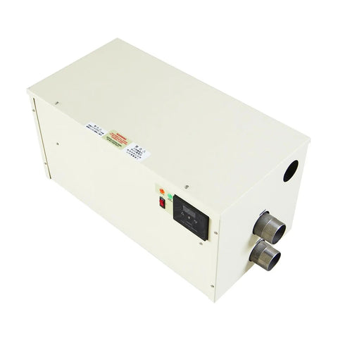 Premium 24Kw Electric Circulating Water Heater With Smart Digital Temp Controller Built Legit For Warmer Swimming Pools And Bathtub Spas That Goes Hard All Day Long No Cap showing control panel and output connections.