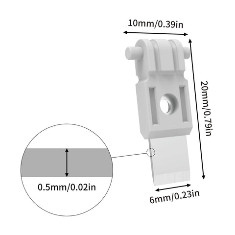 Diagram of 9-Piece Drop-In Filament Cutter Replacement Kit with dimensions for AMS Series 3D Printers, direct fit for AMS modules.