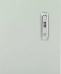 Close-up of combo lock on Built Like A Tank Wall Mounted EV Charger Armor Box for secure cable management.
