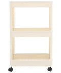 Hella Roomy Rolling Storage Organizer Cart With Smooth Plastic Shelves And Sturdy Rubber Wheels Sweet Beige Utility Shelf Rack for books.