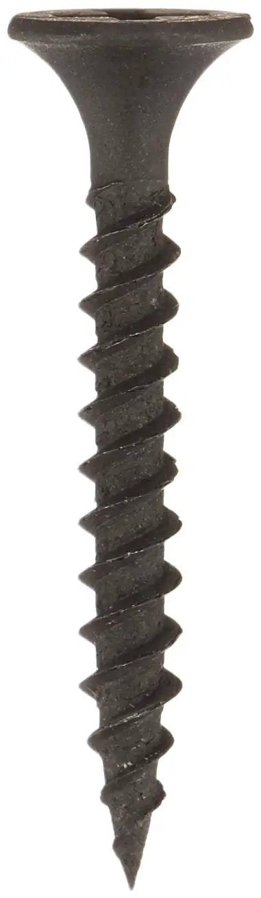 Built Tough 6 By 1 1/8 Inch Fine Thread Drywall Screw With Phillips Drive and black coated finish for wood or steel framing.