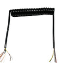 Slick Black Braided Expandable Power Cord With Coiled Spring Design offers flexible length and tangle-free use for workspaces.