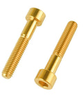 Titanium Allen Bolts M6x35mm For Bicycle Headset Stem Top Cover Screws Hex Head Titanium Alloy TC4 Anti Corrosion 5 Pack Gold Finish
