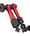 Adjustable Universal Magnetic Base For Digital Dial Test Indicator Holder Stand, red alloy, flexible joints, side view