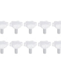10pcs Star Knobs M6 X 12mm Threaded Studs For 25mm White Plastic 6 Point Heads Grippy Hand Tightening Clamps Replacement Threaded Handles Zinc Plated Steel