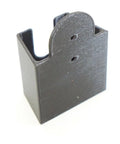 Close-up of the EWESD Wall Mount Holder Bracket Stud Finder made of durable black plastic, showcasing its design and mounting holes.