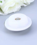 Bathtub Stopper for 40-45mm Holes Stainless Steel with Silicone Seal, showing the top view with a silver edge and white silicone surface.