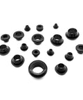 Heavy Duty Black Rubber Snap On Grommet Hole Plugs End Caps In 3mm To 50mm Sizes For Industrial Gear, Auto Parts, And High Pressure Systems That Seal Tight Like Nothing! assorted sizes