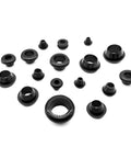 Heavy Duty Black Rubber Snap On Grommet Hole Plugs And End Caps O Ring Assortment Kit For Sealing Pipelines Industrial Gear And Auto Systems, assorted sizes