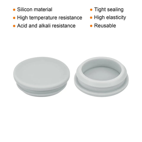 Two Piece Heavy Hitter Silicone Snap In Locking Hole Plugs 1.5 Inch Mounting Diameter grey silicone plugs with tight seals.