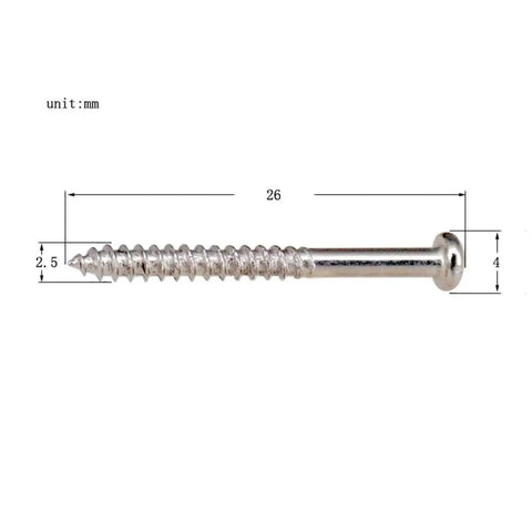 8 Piece Guitar Bass Neck Plate Hardware Kit With Mounting Screws And Springs Height Adjustable Replacement Screws For Neck Plate: 26 mm silver screw